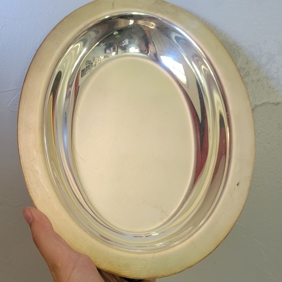 Vintage Silver Platter Oval Shaped Serving Plate Handles - Picture 1 of 8